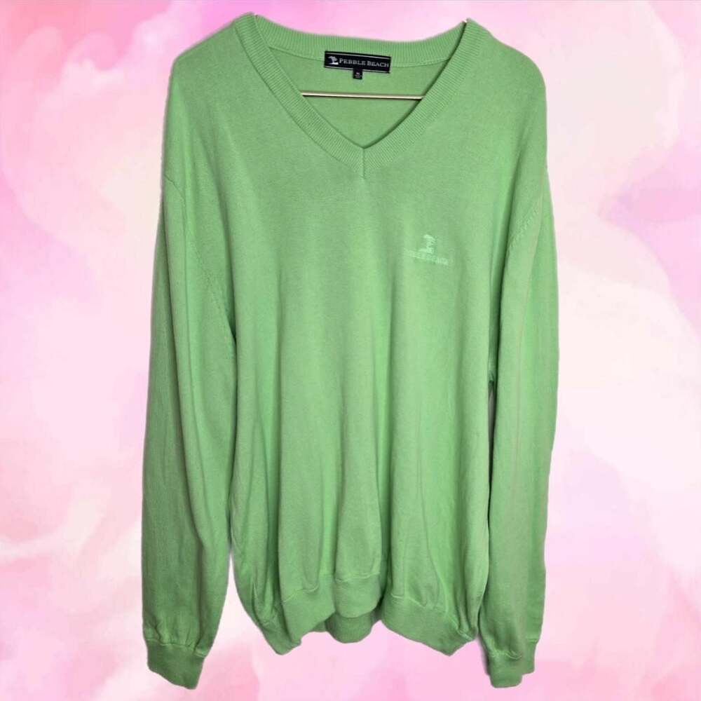Pebble Beach 100% Pima Cotton V-Neck Sweater